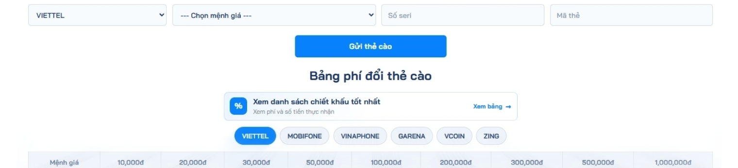 Đổi thẻ cào Pesfootballvn